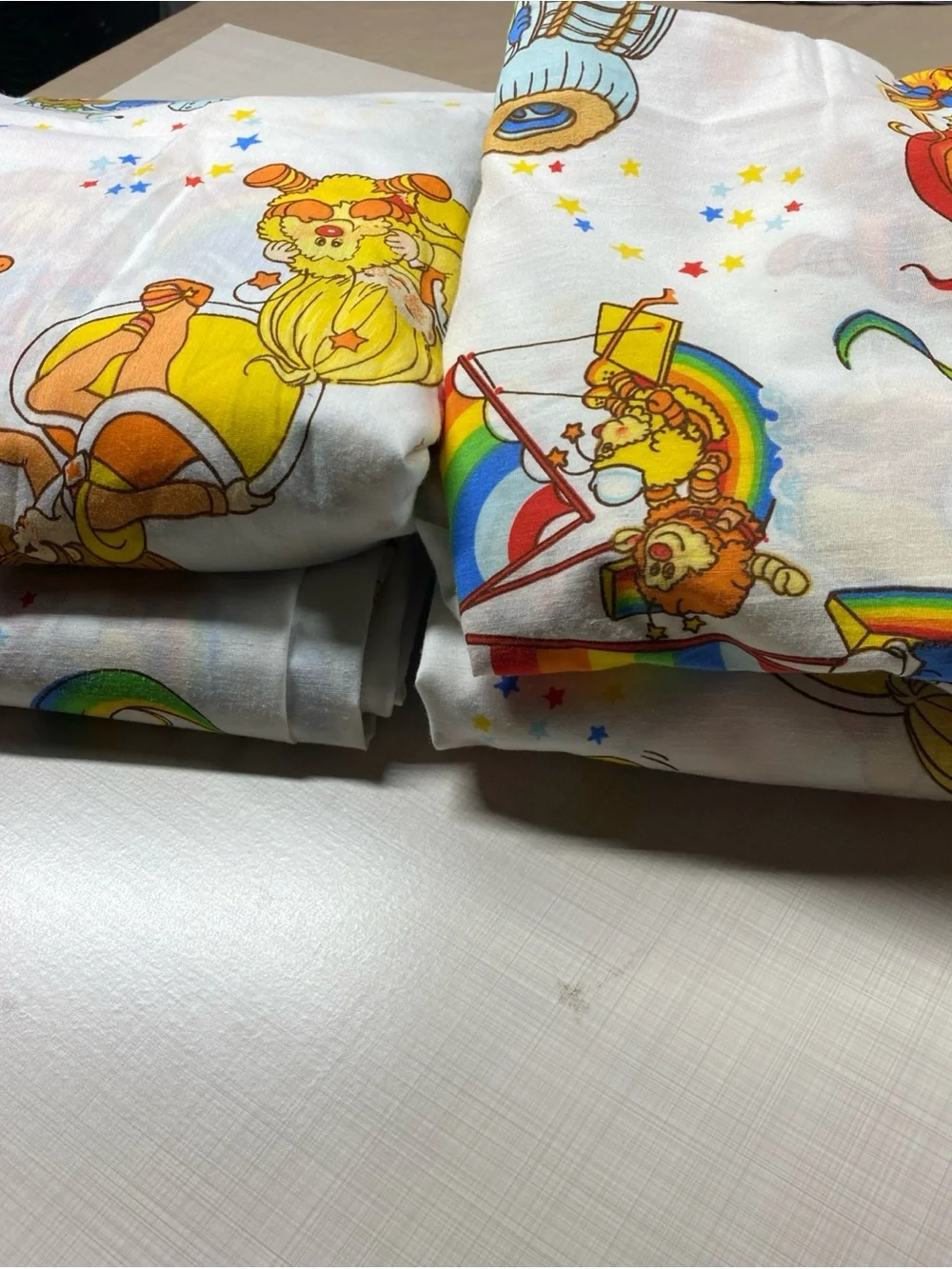 TWO SETS Rainbow Brite Vintage 1983 2-piece twin size sheet Sears Made in USA